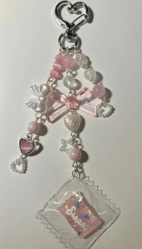 Y2K Fairytale Keychain Pink Candy Phone Charm