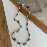 Retro Chinese Style Stone Beaded Necklace for Women