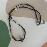 Retro Chinese Style Stone Beaded Necklace for Women