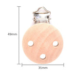 5pcs Baby Wooden Pacifier Clip DIY Silicone Beads Chain Accessory
