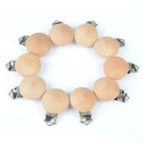 5pcs Baby Wooden Pacifier Clip DIY Silicone Beads Chain Accessory