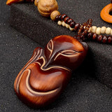 Ethnic Fish Pendant Ebony Wood Statement Necklace for Women