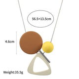 Geometric Triangle Round Acrylic Beaded Sweater Chain Necklace for Women
