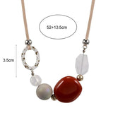 Geometric Triangle Round Acrylic Beaded Sweater Chain Necklace for Women