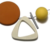 Geometric Triangle Round Acrylic Beaded Sweater Chain Necklace for Women