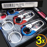 3pcs Stainless Steel Hook Keychain Outdoor Carabiner Climbing Tool