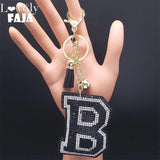 Gothic A-Z Initial Keyring Tassel Geometric Keychain KXH142