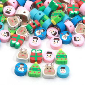 20-100pcs Christmas Polymer Clay Spacer Beads For DIY Jewelry Making