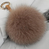Real Fox Fur Pom Pom Keychain - Fluffy Pompom Pendant