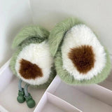 Avocado Car Keychain Pendants Faux Fur Bag Couple Pendant Keychain