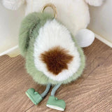 Avocado Car Keychain Pendants Faux Fur Bag Couple Pendant Keychain