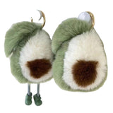 Avocado Car Keychain Pendants Faux Fur Bag Couple Pendant Keychain