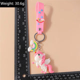 Rainbow Unicorn Keychain Pendant for Women Cartoon Doll Mobile Phone Bag Car Key