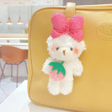 Plush Rabbit Bear Doll Keyring Y2K Keychain Bag Charm Wedding Gift