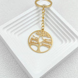 Personalized Family Member Names Keychain Stainless Steel Tree of Life Pendant