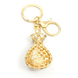 Funny Money Bags Rhinestone Keychain Dollar Sign Keyring