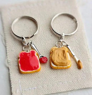 Peanut Butter and Strawberry Jelly Keychains Set, Friend's Keychains