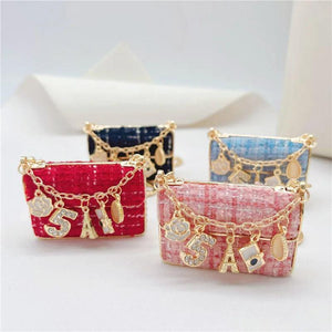 Eiffel Tower Car Key Chains Women Bag Handbag Pendants Plush Keychain Gift
