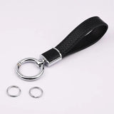Metal Leather Keychain Holder Couple Auto Keyring High Car Key Holder