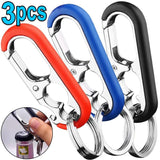 Stainless Steel Bottle Opener Key Ring Pendant Men Carabiner Keychain Hook