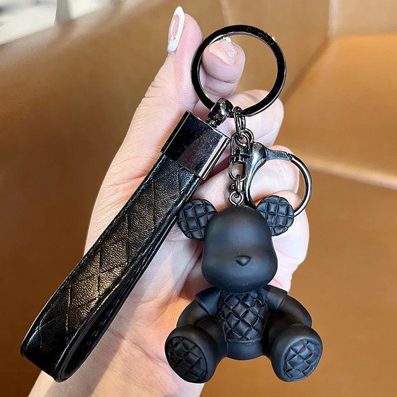 Bear Pendant Keychain Charm for Women Men Bag Car KeyRing