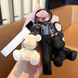 Bear Pendant Keychain Charm for Women Men Bag Car KeyRing