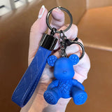 Bear Pendant Keychain Charm for Women Men Bag Car KeyRing