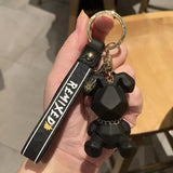 Bear Pendant Keychain Charm for Women Men Bag Car KeyRing