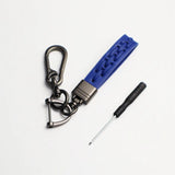 Leather Cord Car Keychain Metal Gunmetal Buckle Car Key Ring Holder