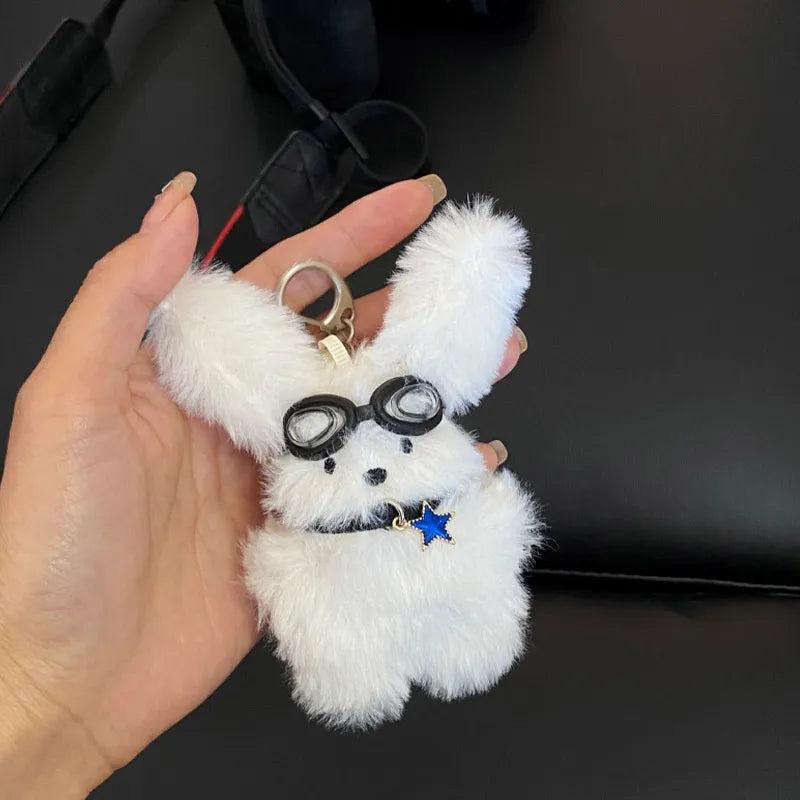 Pilot Rabbit Doll Keychain Bag Charms Toy Car Keyring