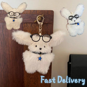 Pilot Rabbit Doll Keychain Bag Charms Toy Car Keyring
