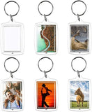 10pcs Clear Photo Frame Keychain Tassels Snap-In Insert Blank Keyring