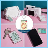10pcs Clear Photo Frame Keychain Tassels Snap-In Insert Blank Keyring