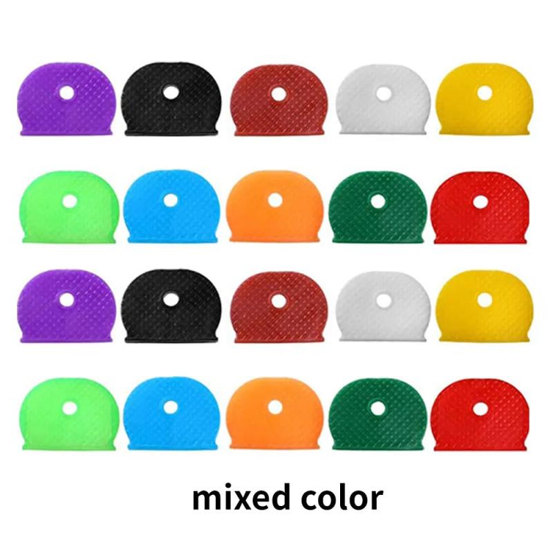 24/32Pcs Plastic Key Caps Topper DIY Keyring Rubber Head Caps Keys ID Markers