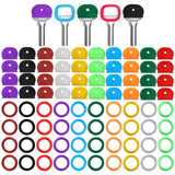 24/32Pcs Plastic Key Caps Topper DIY Keyring Rubber Head Caps Keys ID Markers