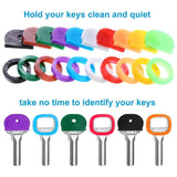 24/32Pcs Plastic Key Caps Topper DIY Keyring Rubber Head Caps Keys ID Markers
