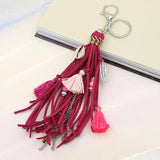 Boho Keychain for Women Multilayer Tassel Shell Key Chain Car Accessories