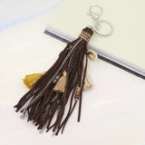 Boho Keychain for Women Multilayer Tassel Shell Key Chain Car Accessories