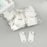 100 Coloured Plastic Key Fobs Luggage ID Tags Key rings with Name Cards