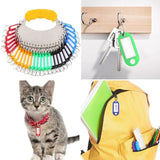 100 Coloured Plastic Key Fobs Luggage ID Tags Key rings with Name Cards