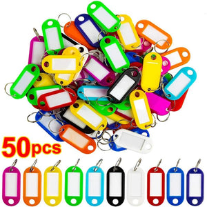 Multicolor Plastic Keychain Key Fobs Luggage ID Label Name Tags