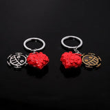 Anime One Piece Keychain Straw Hat Luffy Ace Devil Fruit Metal Trinket Toys