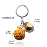 Anime One Piece Keychain Straw Hat Luffy Ace Devil Fruit Metal Trinket Toys