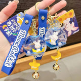 Cute Rabbit Keyring Floating Bunny Doll Key Chain