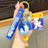 Cute Rabbit Keyring Floating Bunny Doll Key Chain