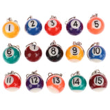 Mini Billiards Shaped Keyring Assorted Colorful Pool Small Ball Keychain
