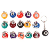 Mini Billiards Shaped Keyring Assorted Colorful Pool Small Ball Keychain