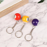 Mini Billiards Shaped Keyring Assorted Colorful Pool Small Ball Keychain