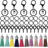 65Pcs/Set Colorful Tassel Keychain for DIY Jewelry Making
