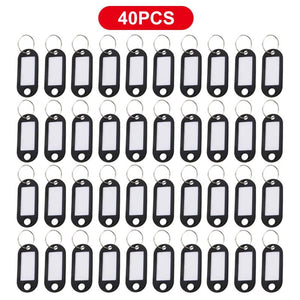 40 Pcs Numbered Plastic Key Tags with Split Ring for Baggage Key Chains
